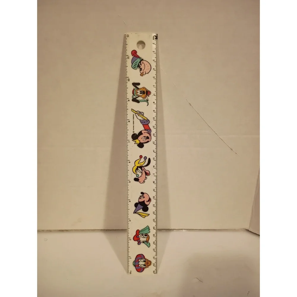 Vintage Disney Mickey Mouse & Friends 12 Inch Plastic Ruler Retro Stationery